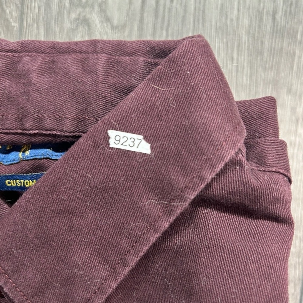 Ralph Lauren Mens Custom Fit Military Shirt Burgundy Space Patch Elbow Pads M - Picture 8 of 8